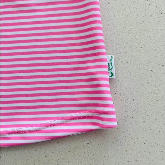 NEW i play. Rashguard Shirt Pink and White Stripes Toddler Girls Size 4T NWT - Picture 4 of 14